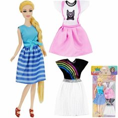 Кукла Miss Kapriz 0916AYSYY с набором платьев в пак. Нет бренда