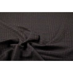 Ткань коричневая пальтовая шерсть в клетку Corneliani