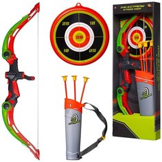 Игровой набор ABtoys Лук 59 см с подсветкой с 3 стрелами, колчаном и мишенью