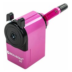 Точилка механическая BRAUBERG "JET" металлический механизм корпус розовый, 2 шт
