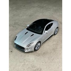 Металлическая машинка Welly JAGUAR F-TYPE COUPE Ягуар Ф-Тайп Купе , инерционная, цвет Серебристый