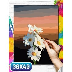 Картина по номерам на холсте пейзаж цветы - 12337 30х40