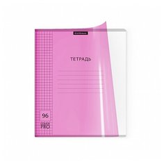 ErichKrause Тетрадь Классика CoverPrо Neon 56403, клетка, 96 л., 5 шт., розовый неон