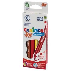 Фломастеры CARIOCA Италия "Joy", 6 цветов, суперсмываемые, вентилируемый колпачок