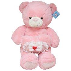 Игрушка мягкая Мишка розовый с сердцем. Angel Toys