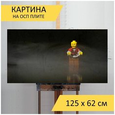 Картина "Бандит, уклонение, конструктор лего" для интерьера на стену / Декор в дома, спальню, на кухню, детскую комнату, 125 см х 62 см Lots Prints