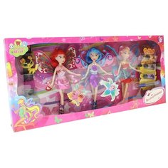 Набор кукол волшебниц с набором аксессуаров и котом, куклы 23 см высотой с крыльями Нет бренда