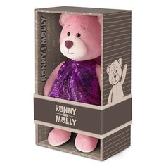 Мягкая игрушка Maxitoys Мишка Молли в Платье с Пайетками, 21 см