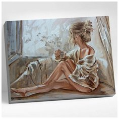 Картина по номерам на холсте с подрамником Molly "С добрым утром!", Раскраска 40x50 см, Девушки Люди