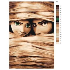 Картина по номерам Т66 "Рапунцель с принцем в волосах", 50x70 см Brushes Paints
