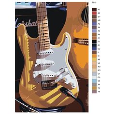 Картина по номерам T915 "Гитара, музыкальный инструмент" 60x90 Brushes Paints