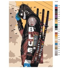 Картина по номерам X-233 "Современный самурай" 60x90 Brushes Paints
