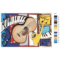 Картина по номерам Y-888 "Музыкальные инструменты" 60х90 Brushes Paints