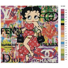 Картина по номерам W-326 "Стрит арт. Бетти Буп" 80Х80 Brushes Paints