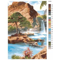 Картина по номерам W-234 "Горный водопад" 50х70 Brushes Paints