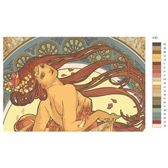 Картина по номерам X-93 "Репродукция картины Альфонс Муха. Рыжеволосая девушка" 40x60 Brushes Paints