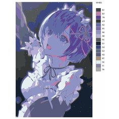 Картина по номерам W-403 "Аниме - Re: Zero (Ре: Зеро). Рем" 50х70 Brushes Paints