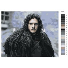 Картина по номерам Y-870 "Сериал игра престолов. Кит Харингтон - Джон Сноу" 40x50 Brushes Paints