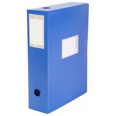 Короб архивный вырубная застежка Бюрократ -BA100/08BLUE пластик 0.8мм корешок 100мм 330х245мм синий 30 шт.