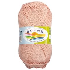 Пряжа для вязания крючком, спицами Alpina Альпина ARIEL классическая средняя, акрил/пайетки, цвет 06 Розово-бежевый, 150 м, 10 шт по 50 г