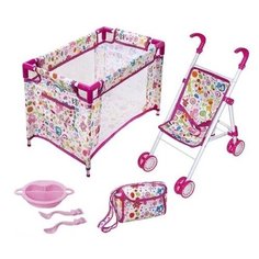 Наб.3в1"Фантазия-2": кроватка, коляска-трость, коврик для куклы38-43см Mary Poppins