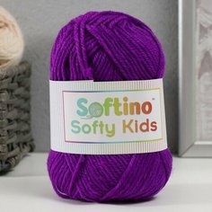 Пряжа 100% акрил "Softy Kids" 90м ±5м 50 гр цвет 53 фиолетовое вино Softino