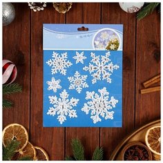 Наклейки на окна "Новогодние" снежинки, 24 х 18 см Noname