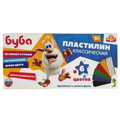 Пластилин классический буба 6 цв (120 г) Opt Baza