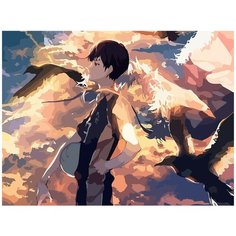 Картина по номерам на холсте аниме Волейбол (Haikyuu, Хината, Акаши, Бокуто) - 8131 Г 30x40