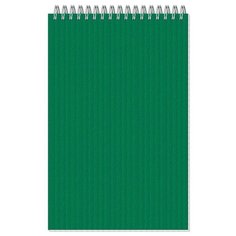 Блокнот 50л, А5 "Микровельвет", клетка, спираль, зеленый Noname