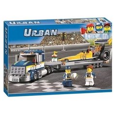 Конструктор Сити Грузовик для перевозки драгстера 10650 345 деталей Loli Shop