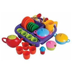 Набор посуды в корзине, 42 предмета, цвет фиолетовый Zarrin Toys