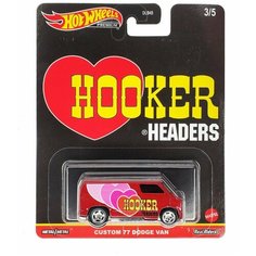 Hot Wheels Premium Custom 77 Dodge Van Hooker Headers редкая коллекционная модель из серии Pop Culture