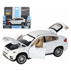 Машинка металлическая игрушка детская BMW X6, белый Beboy