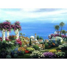 Детский набор для творчества / Алмазная мозаика 40х50 / "Средиземноморский пейзаж" Нет бренда