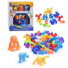 Конструктор на присосках детский "Инопланетяне" Oubaoloon LSB7004 (39 деталей) в коробке