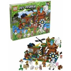 Конструктор Minecraft Майнкрафт My World "Большая компания Стива", 986 деталей Leduo