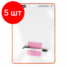 Комплект 5 шт, Доска двусторонняя маркерная А4 (240х337 мм), клетка, 1 маркер + салфетка, CENTROPEN, 7779, 5 7779 0185
