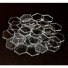 Гексы прозрачные (25,4 мм) для настольных игр (36 шт.) Правильные игры