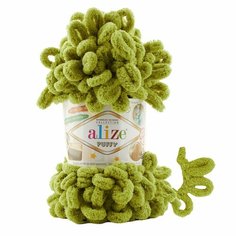 Пряжа ALIZE Puffy (Alize), фисташка - 11, 100% микрополиэстер, 5 мотков, 100 г, 9.5 м.