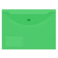 Папка-конверт на кнопке inформат (А4, 150мкм, пластик, с карманом) прозрачная зеленая, 10шт. Informat