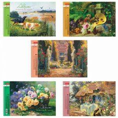 Альбом для рисования А4, 32л Hatber "Мелодия души" (100 г/кв. м, спираль, обложка картон, 205х300мм) (5 видов) 10шт. (32А4тВсп)