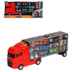 Машина со светом и звуком KAMAZ тягач 47 см набор машин красная ТМ Технопарк