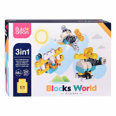 Конструктор пластиковый детский "Воздушный транспорт" 3в1 Oubaoloon 2302 (24 детали) в коробке