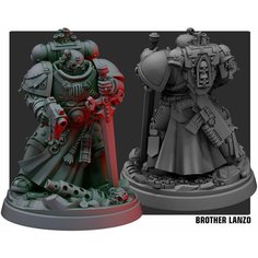 Капитан Чёрных Храмовников для настольной игры Warhammer 40к размер 40мм Red Pilgrim