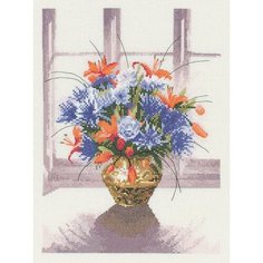 Цветы в латунной вазе #WFBV653E Heritage Набор для вышивания 19.5 x 27 см Счетный крест