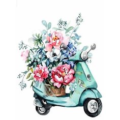 Картина по номерам Скутер в цветах 40х50 см АртТойс