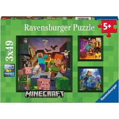 Ravensburger Пазл картина 3x49 Майнкрафт биомы