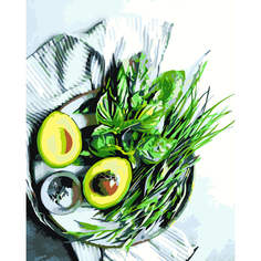 Картина по номерам Авокадо и зелень на стену Палитра забав