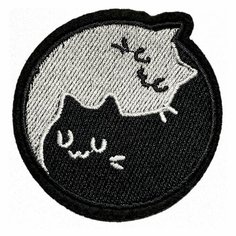 Нашивка, шеврон, патч (patch) Кить и Коть, размер 6,3*6,3 см Нет бренда